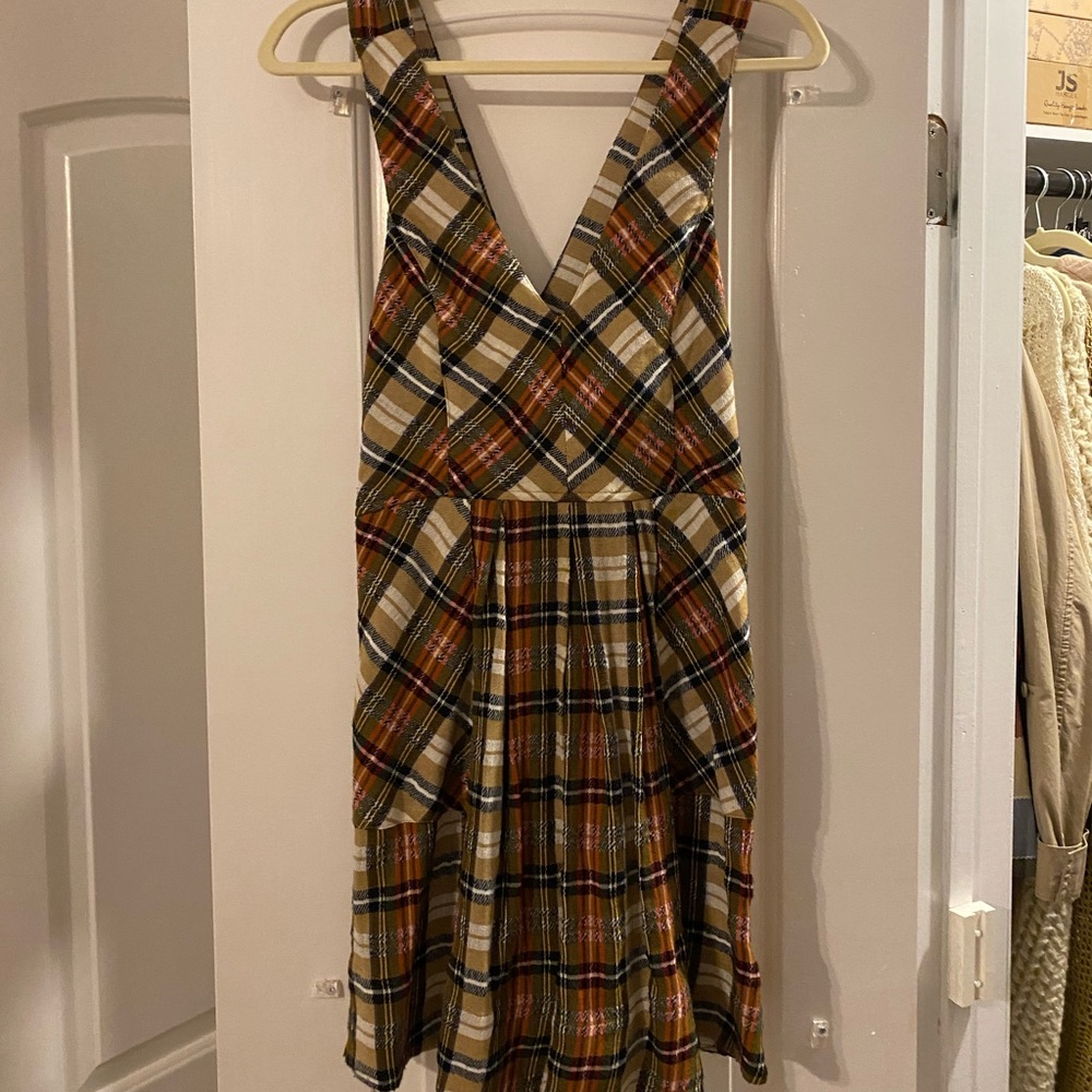 Cottagecore Free People Plaid Overall Dress - Picture 4 of 4